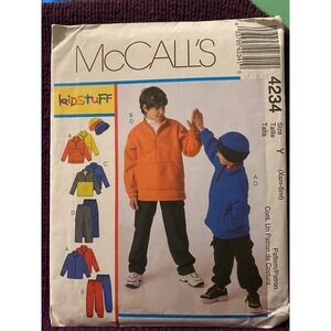 McCalls Sewing pattern4234 kids top pants hat sz xs s